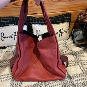 Coach all leather tote